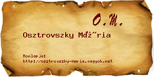 Osztrovszky Mária névjegykártya