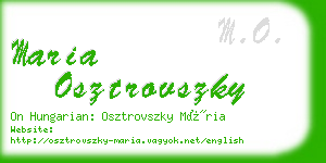 maria osztrovszky business card